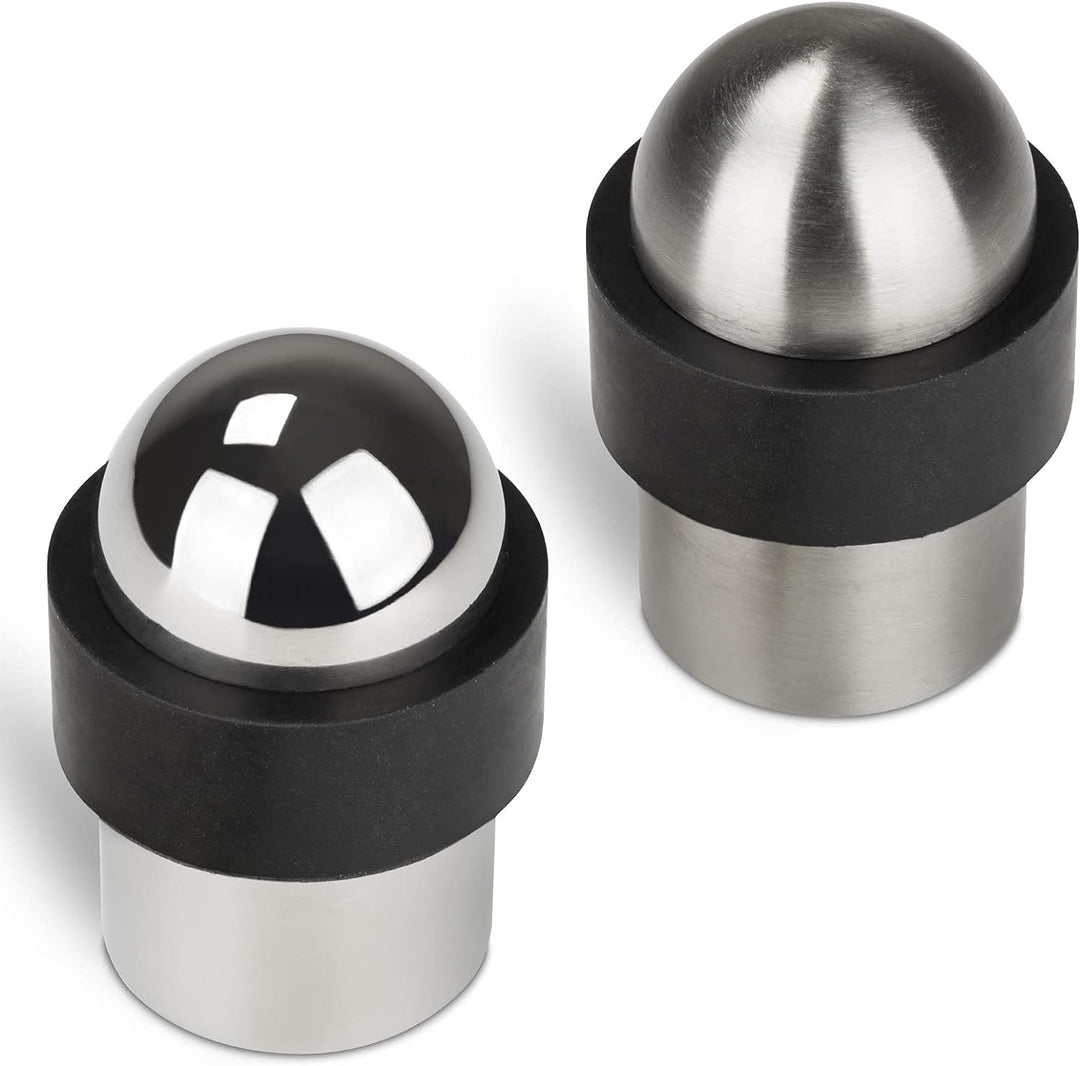 4 x STOPPLA® Türpuffer echt Edelstahl poliert Ø 35 mm Höhe 51 mm Bodentürstopper für Bodenmontage 4