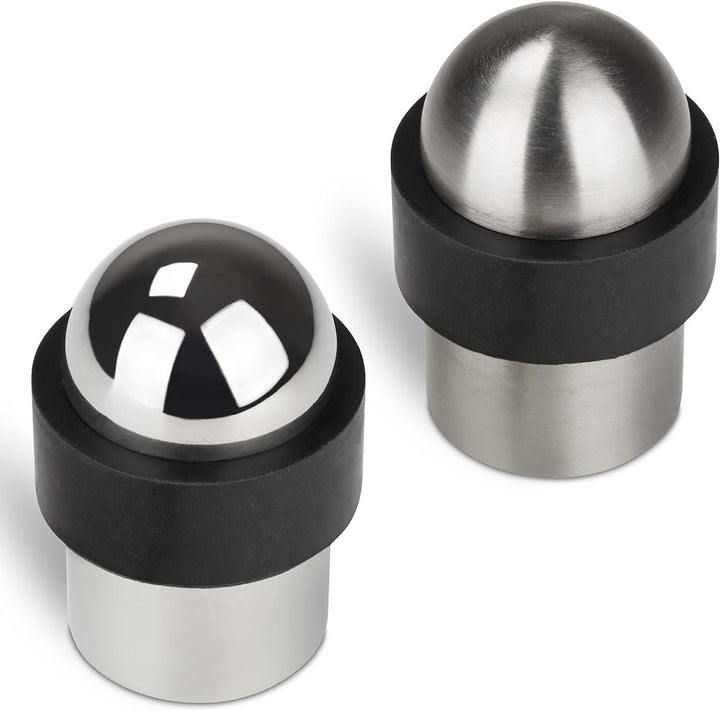 4 x STOPPLA® Türpuffer echt Edelstahl poliert Ø 35 mm Höhe 51 mm Bodentürstopper für Bodenmontage 4