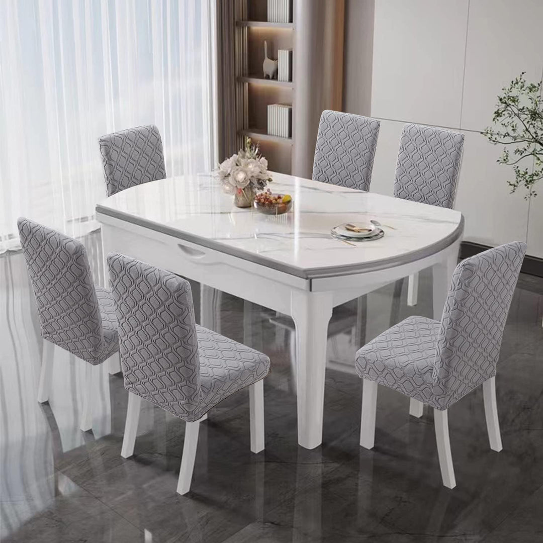 LANSHENG Stuhlhussen 6er Set, Stretch Stuhlhussen Schwingstühle, Abnehmbarer Waschbarer Stuhlbezug f