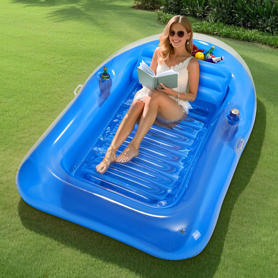 MoKo Tanning Pool Luftmatratze | Tannng Bed mit Getränkehalter, Loungesessel, Bräunungspool, Gross S