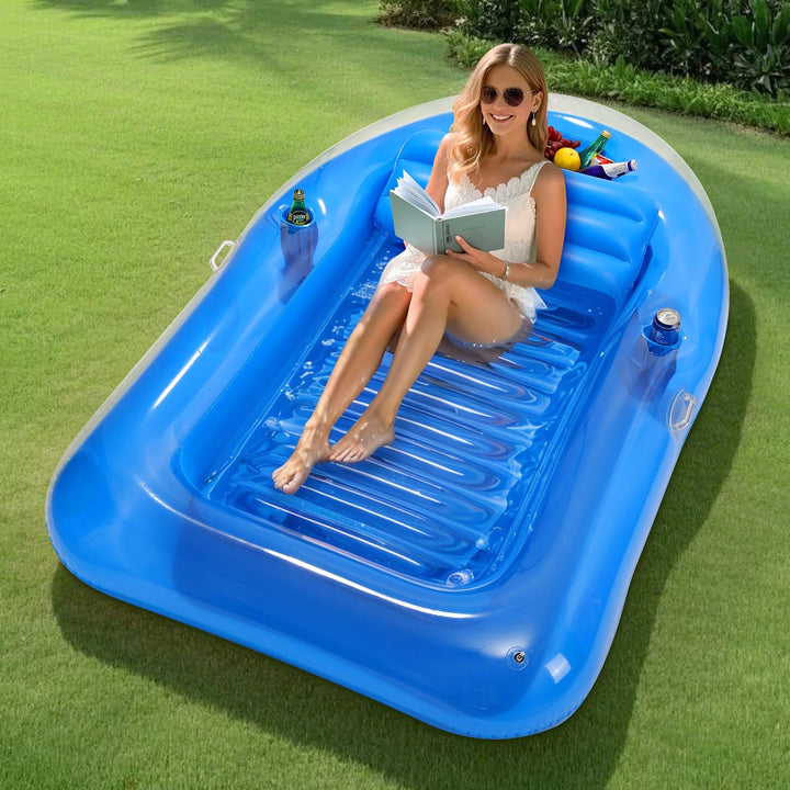 MoKo Tanning Pool Luftmatratze | Tannng Bed mit Getränkehalter, Loungesessel, Bräunungspool, Gross S