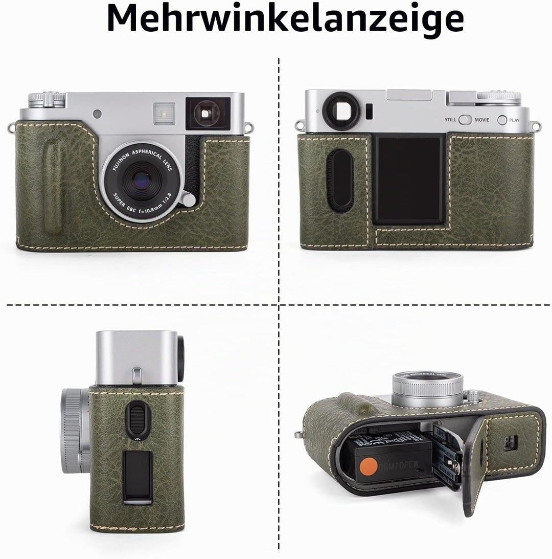 Rieibi x-Half/X-HF1 Case PU Leder Kameratasche für Fujifilm X Half Mirrorless Kamera Schutzhülle mit