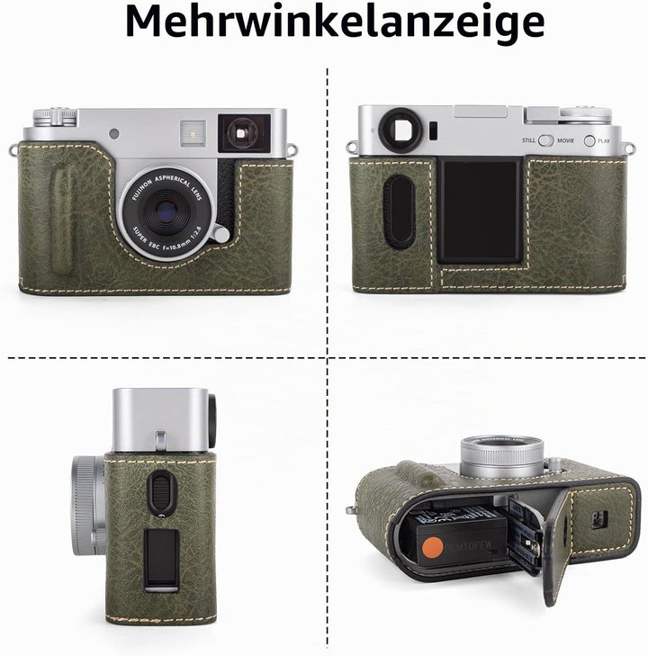 Rieibi x-Half/X-HF1 Case PU Leder Kameratasche für Fujifilm X Half Mirrorless Kamera Schutzhülle mit