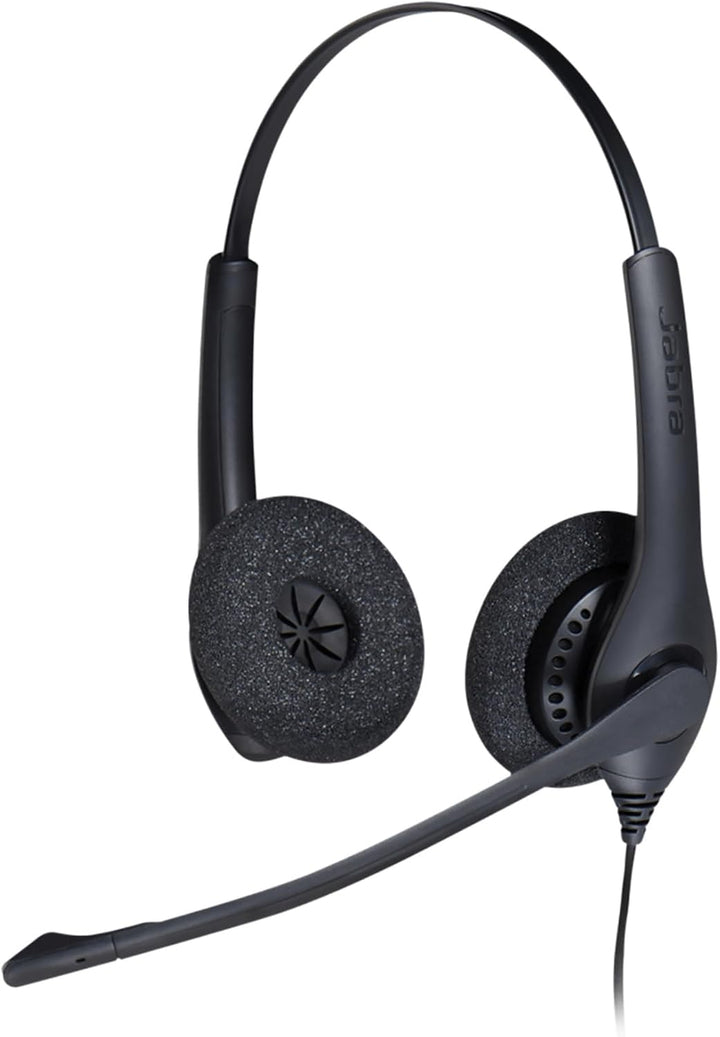 Jabra Biz 1500 Quick Disconnect On-Ear Stereo Headset - Corded Headphone with Noise-cancelling Micro