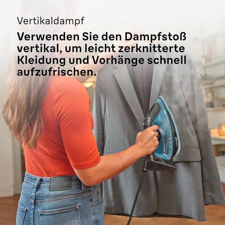 Braun Household TexStyle 5 SI5256 BL Dampfbügeleisen mit FreeGlide 3D Bügelsohle, Präzisionsspitze,