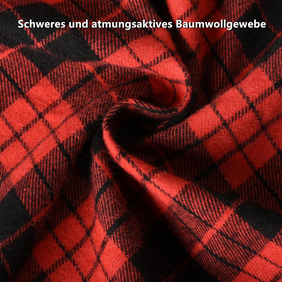 fuinloth Hemd Damen Kariert Trachtenbluse Plaid Langarmshirt Flanell Bluse Elegant Oberteile aus Bau