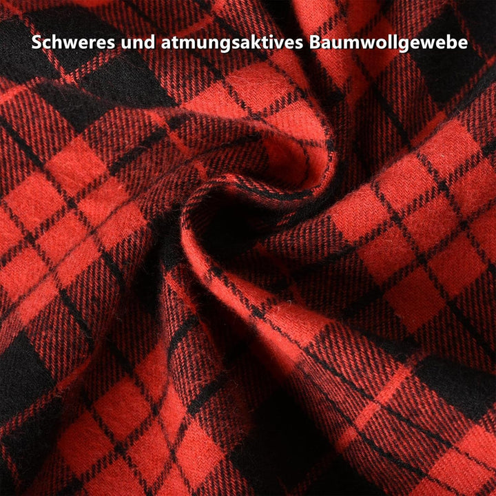 fuinloth Hemd Damen Kariert Trachtenbluse Plaid Langarmshirt Flanell Bluse Elegant Oberteile aus Bau
