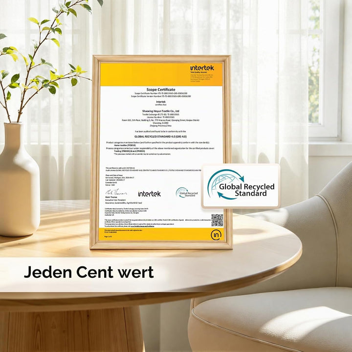 MRTREES Gardinen mit Ösen Vorhang Creme 2er Set, 145 cm Lang 140 cm Breit, Kurze Fenster Gardine Tra