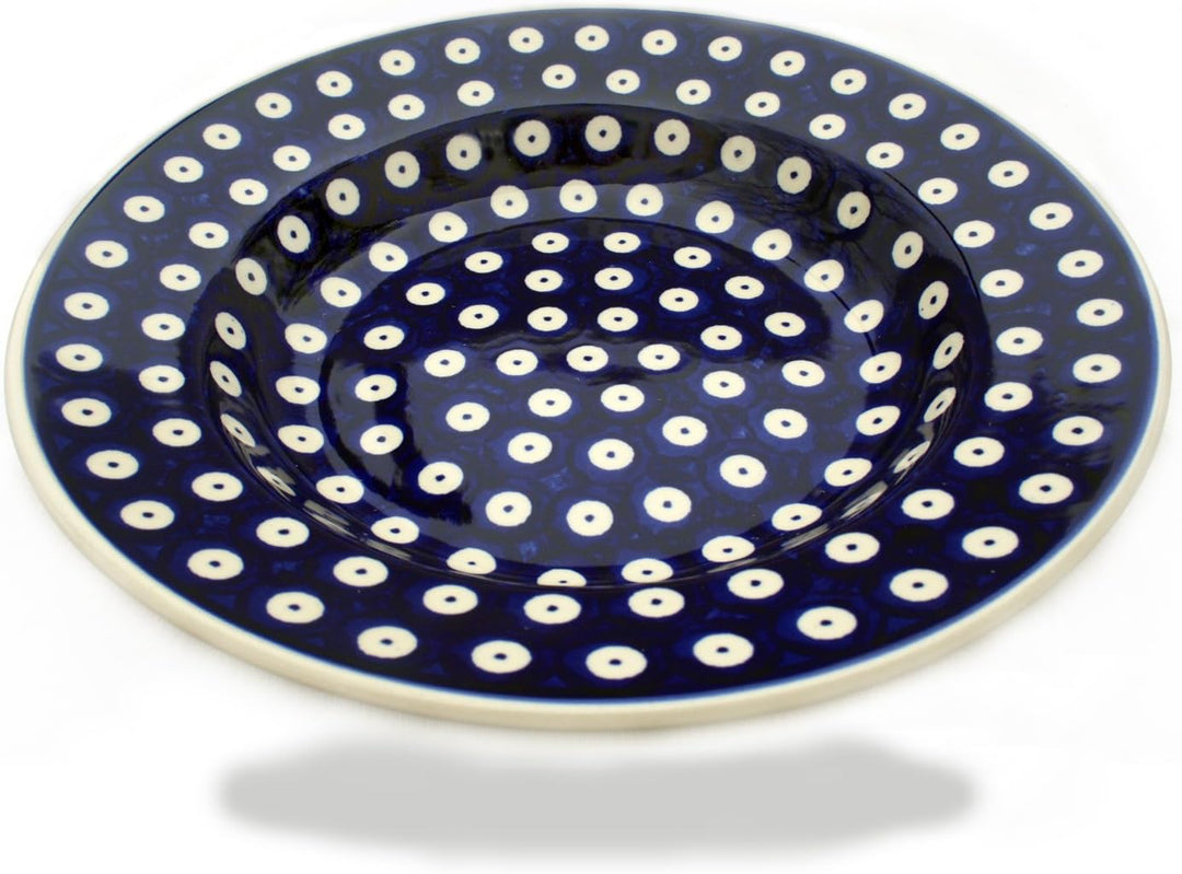 Bunzlauer Keramik Teller mit Rand (Blaues Auge) - Keramik, Wiederverwendbar, Mikrowellengeeignet, Su