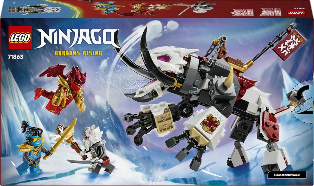 LEGO NINJAGO Zilvar auf seinem Drachentier Grimtak - Ninja Spielzeug mit Actionfigur, 3 Minifiguren