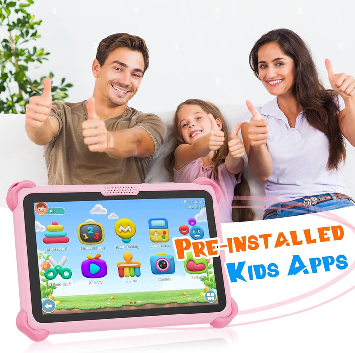 VESWWE Kinder Tablet 7 Zoll Android Tablet für Kinder 32GB ROM Kindertablet mit Schutzhülle WiFi6 Ki