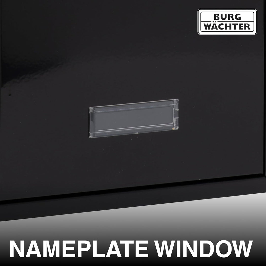 Burg Wächter MB11BK Forth Hintertüre und wandmontierter, abschliessbarer, wetterfester Briefkasten a