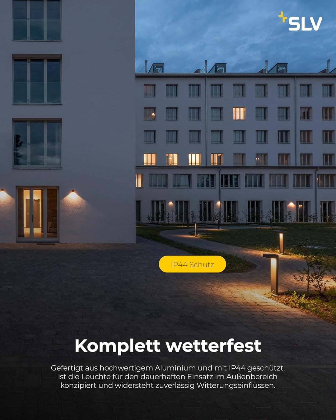 SLV QUADRASYL | Design Aussen-Standleuchte, Aussenbeleuchtung, Outdoor LED Wege-Leuchte, Weg-Beleuch