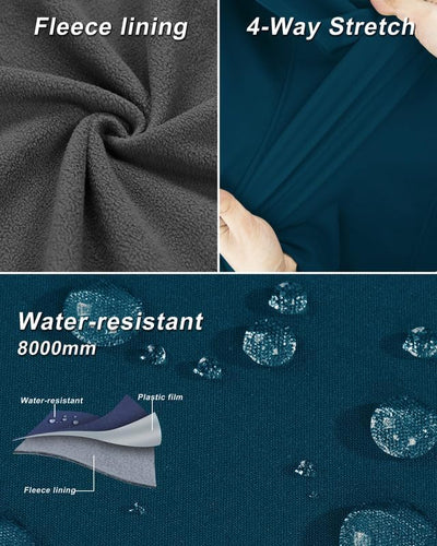 33,000ft Damen Softshell Westen mit Abnehmbare Kapuze Fleece Gefütterte Ärmellose Jacke Wasserdichte