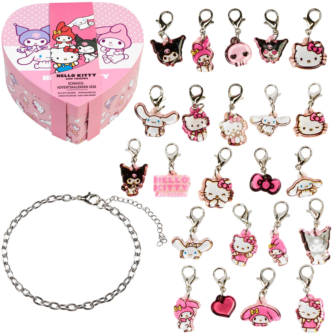 Get Trend Hello Kitty Sanrio Schmuck Adventskalender 2025 Kinder Weihnachtskalender mit DIY Charm Ar