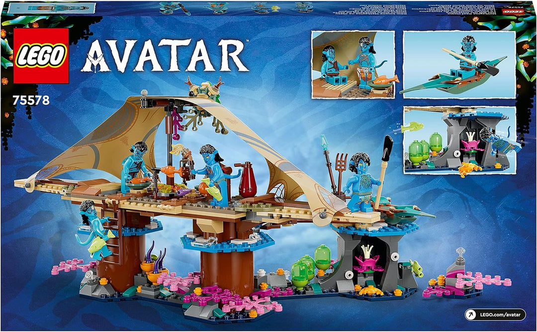 LEGO 75578 Avatar Das Riff der Metkayina, The Way of Water Pandora Set mit 4 Minifiguren, Sammlerstü