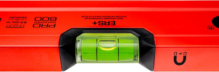 PRO600 Wasserwaage mit magneten 100cm - Ergonomischen Profil und ERS+ (Easy Reading System) Präzise
