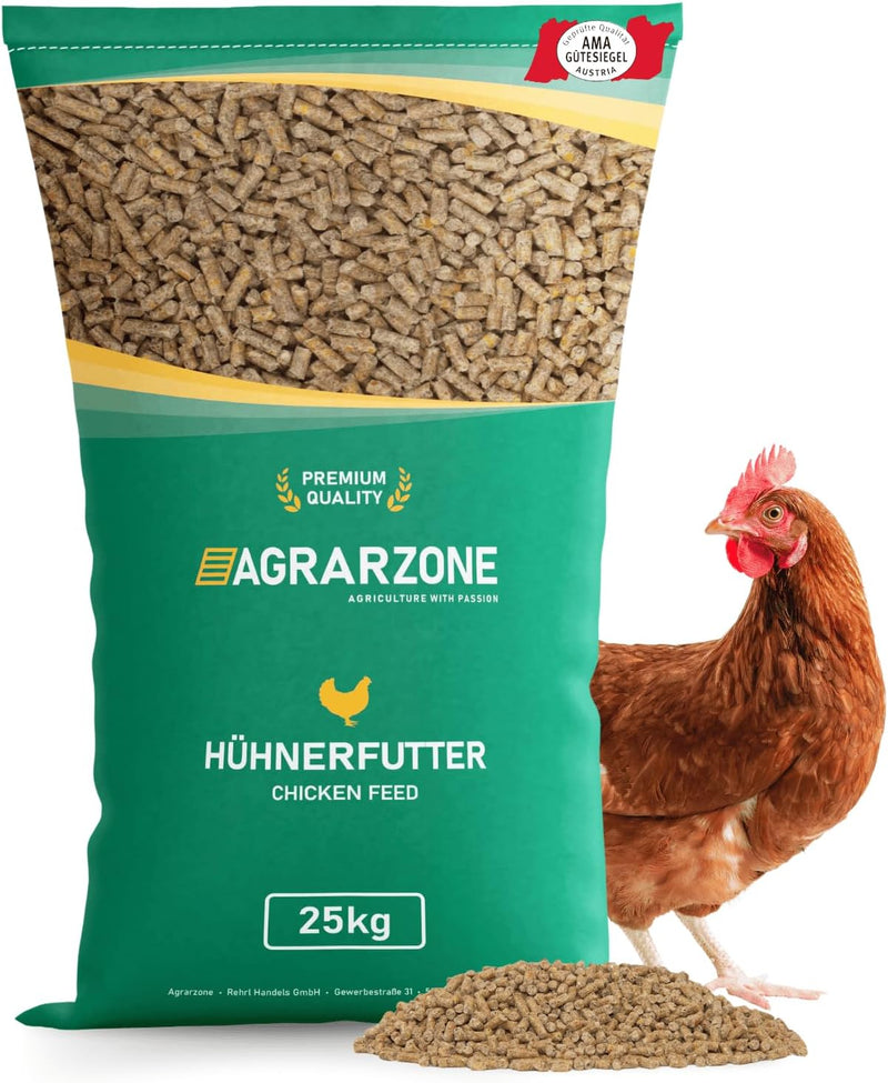 Agrarzone Hühnerfutter 25 kg gegen Milben Pellets - Pellets Futter für Hühner 25G - Schutz gegen Mil