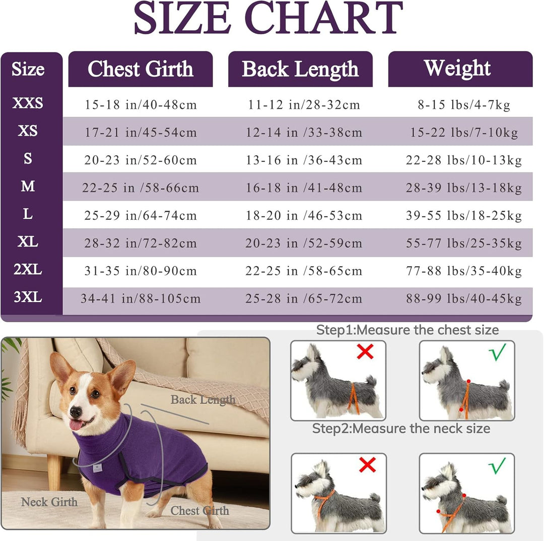 Pullover Hund, Hundemantel Fleece - Warmer und Leichter Hunde-Pulli, Winter- und Outdoor-Mantel für