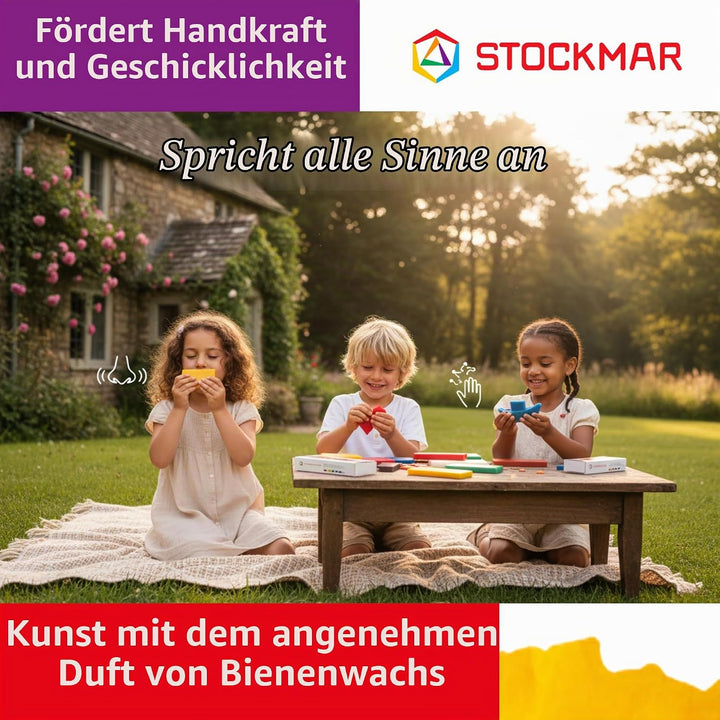 Stockmar 51200 - Knetbienenwachs, 100 x 40 mm, 12 Farben
