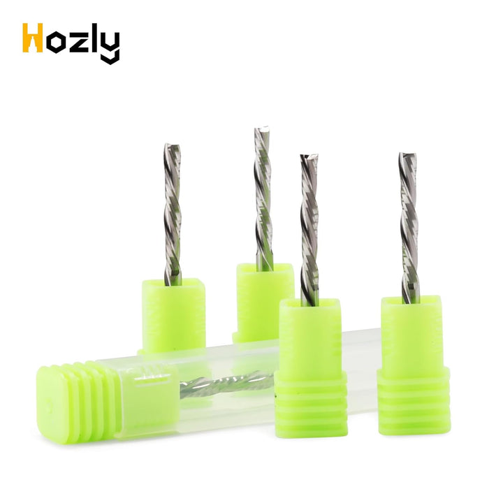 EU_HOZLY Spiralfräser Bits 2 Flöten Down Cut 1/8 Zoll Schnittdurchmesser, 1/8 Zoll Schaft 17 mm (0,6