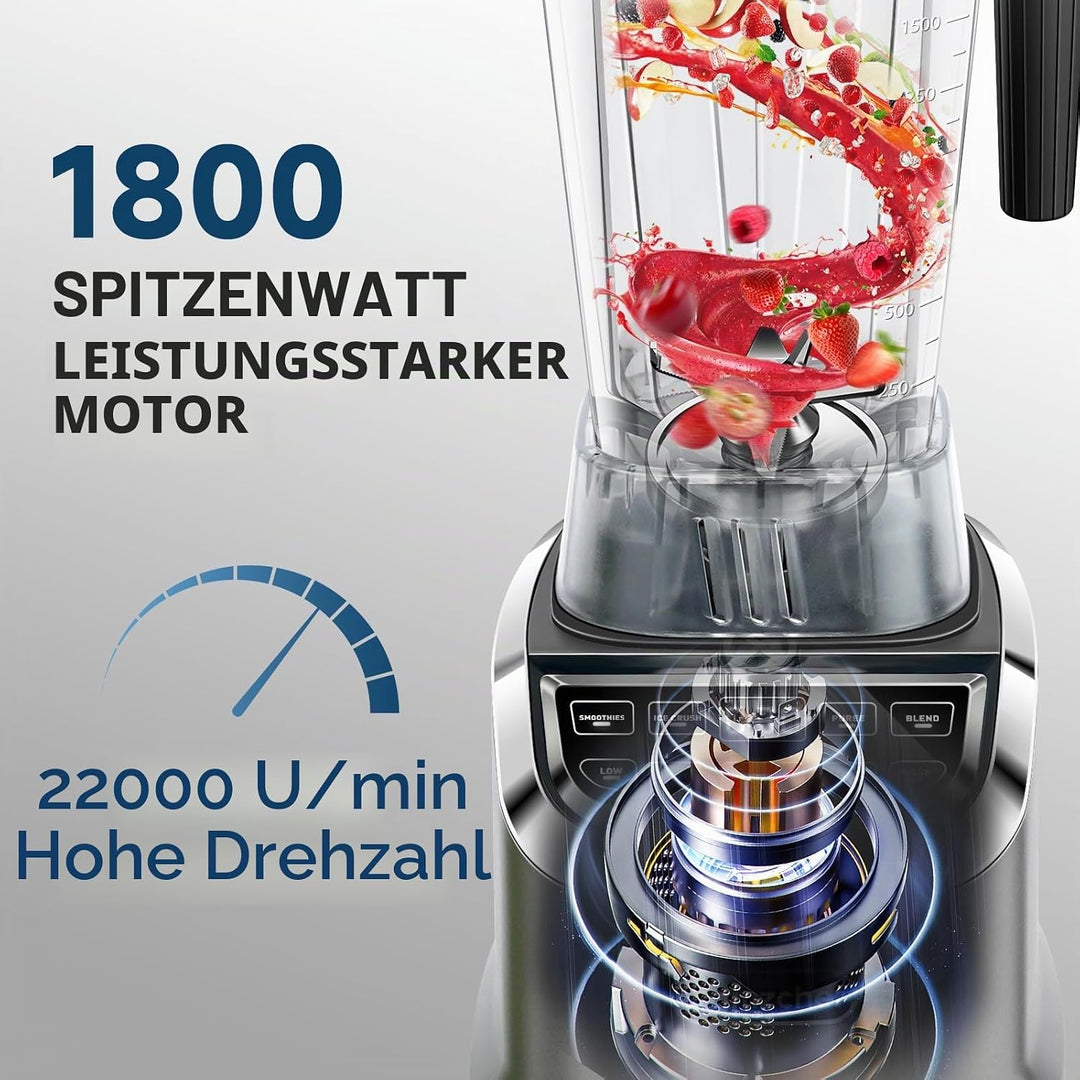 AMZCHEF 2-IN-1 Standmixer mit Zwei Mischbehälter - Blender mixer Hochleistungsmixer 1800 Watt Mixer