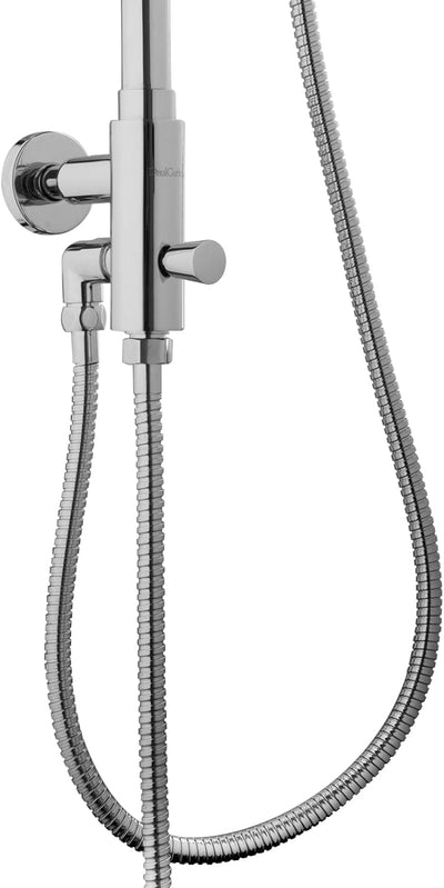PaulGurkes Aufputz Duschsystem Retro Nostalgie Regendusche Set Duschsäule Antik Duschset Dusche Brau
