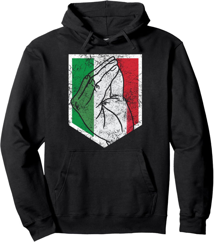 Italien Italy Hand Handgeste Fahne Flagge Land Fussball Pullover Hoodie