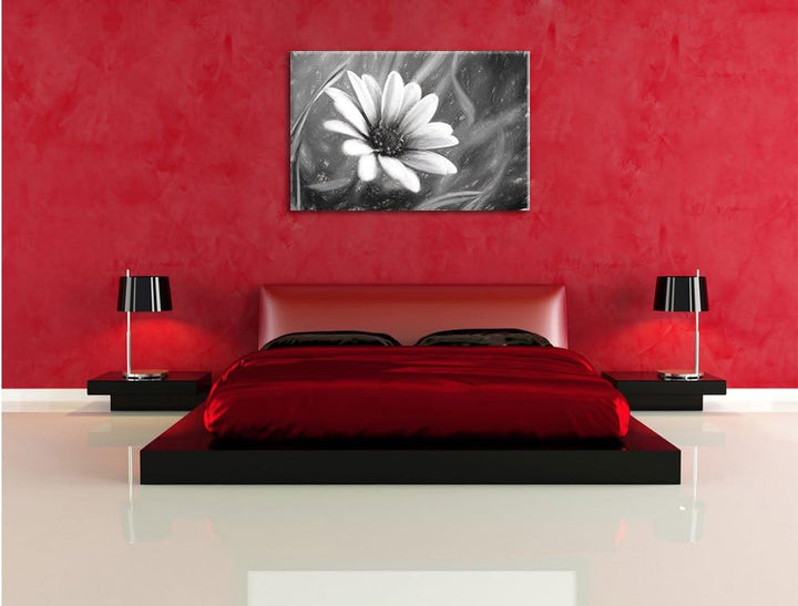 Pixxprint lilane Blume in der Natur Kunst als Leinwandbild/Grösse: 100x70 cm/Wandbild/Kunstdruck/fer