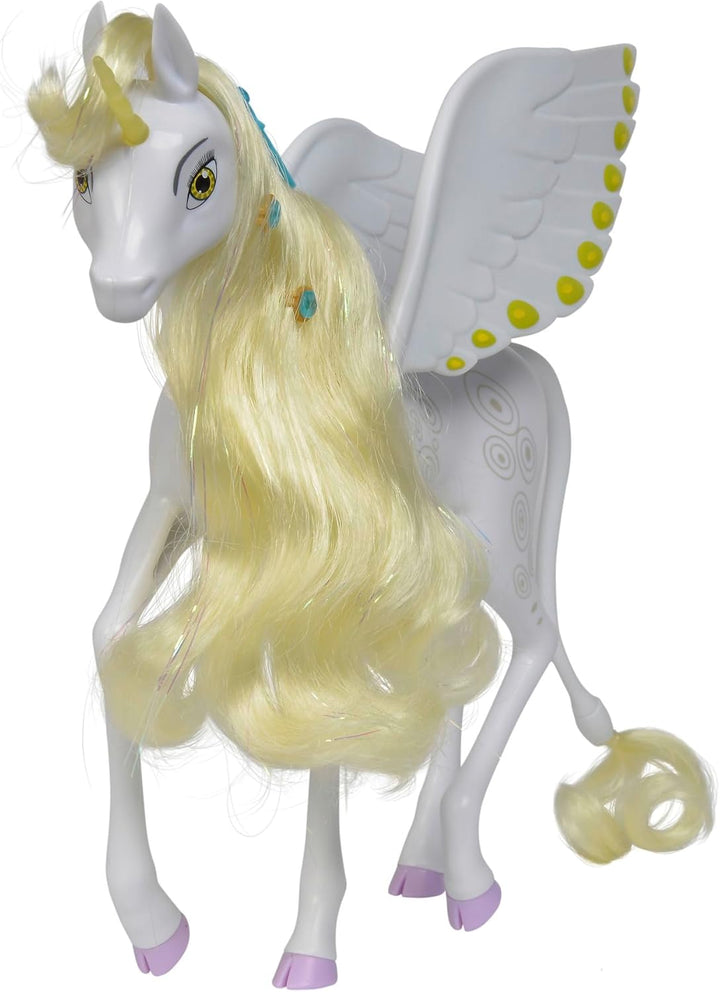 Simba 109480093 - Mia and Me Einhorn Onchao, mit beweglichen Flügeln, Haarclips, Bürste zum Frisiere