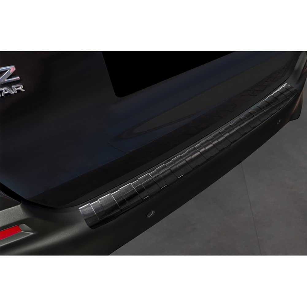 Schwarz Edelstahl Heckstossstangenschutz kompatibel mit Honda Jazz Crosstar Hyrbid 2020- 'Ribs'