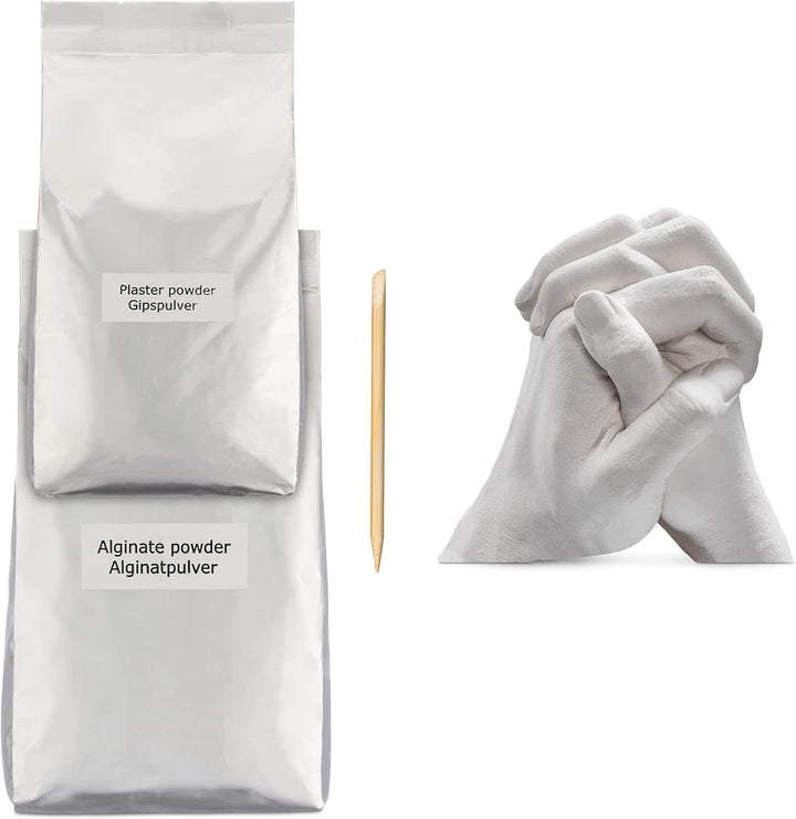 Navaris 3D Abformset Gips Familie Hände - Set Gipsabdruck Abdruck Fuss Hand - Handabdruck Fussabdruc