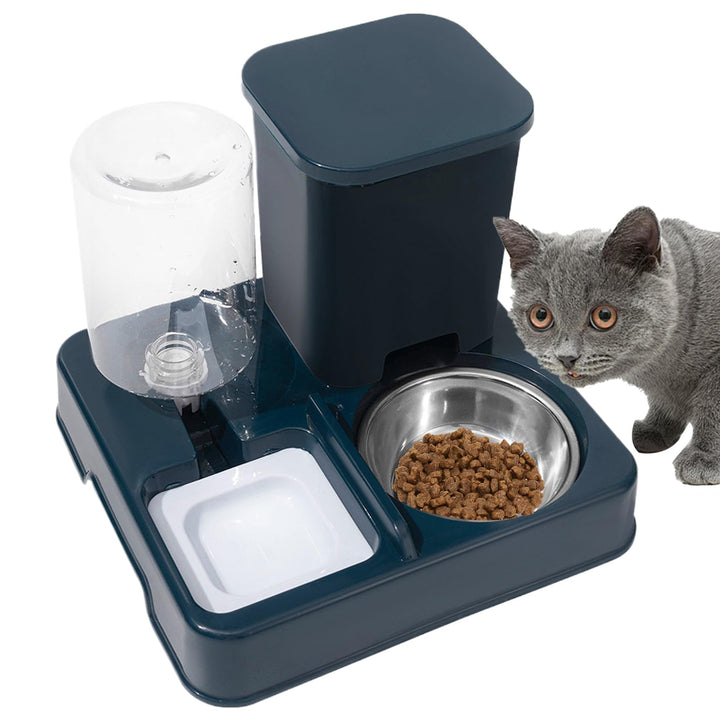2-in-1 Automatischer Futterspender für Haustiere, Katzen- und Hundefutterspender und Wasserspender,