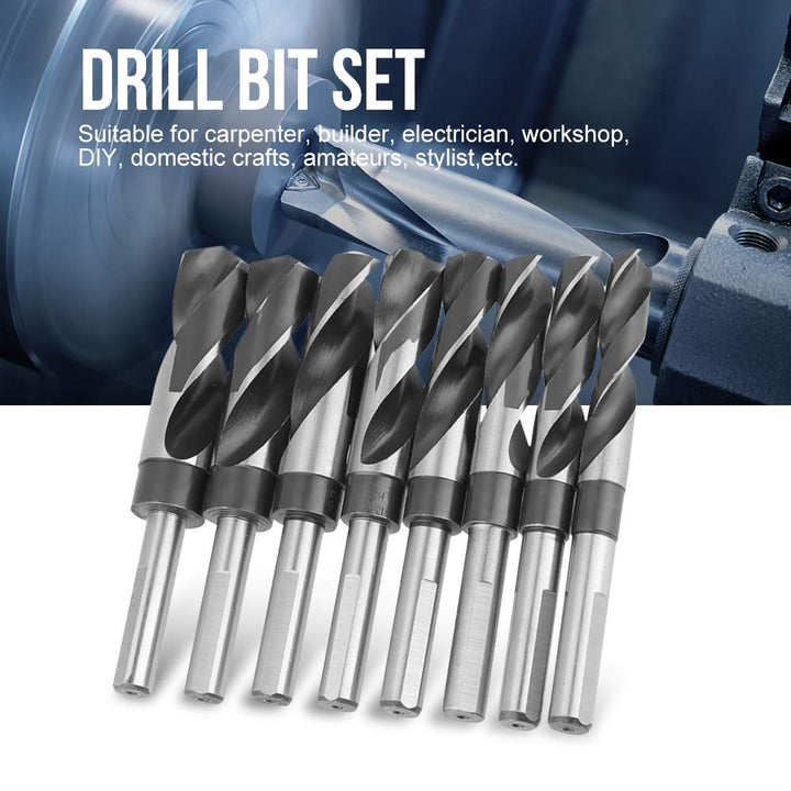 HSS-Bohrer-Set, 8-teilig, Metallspiralbohrer, gross, wärmebehandelt, industriell für Werkstatt, Heim
