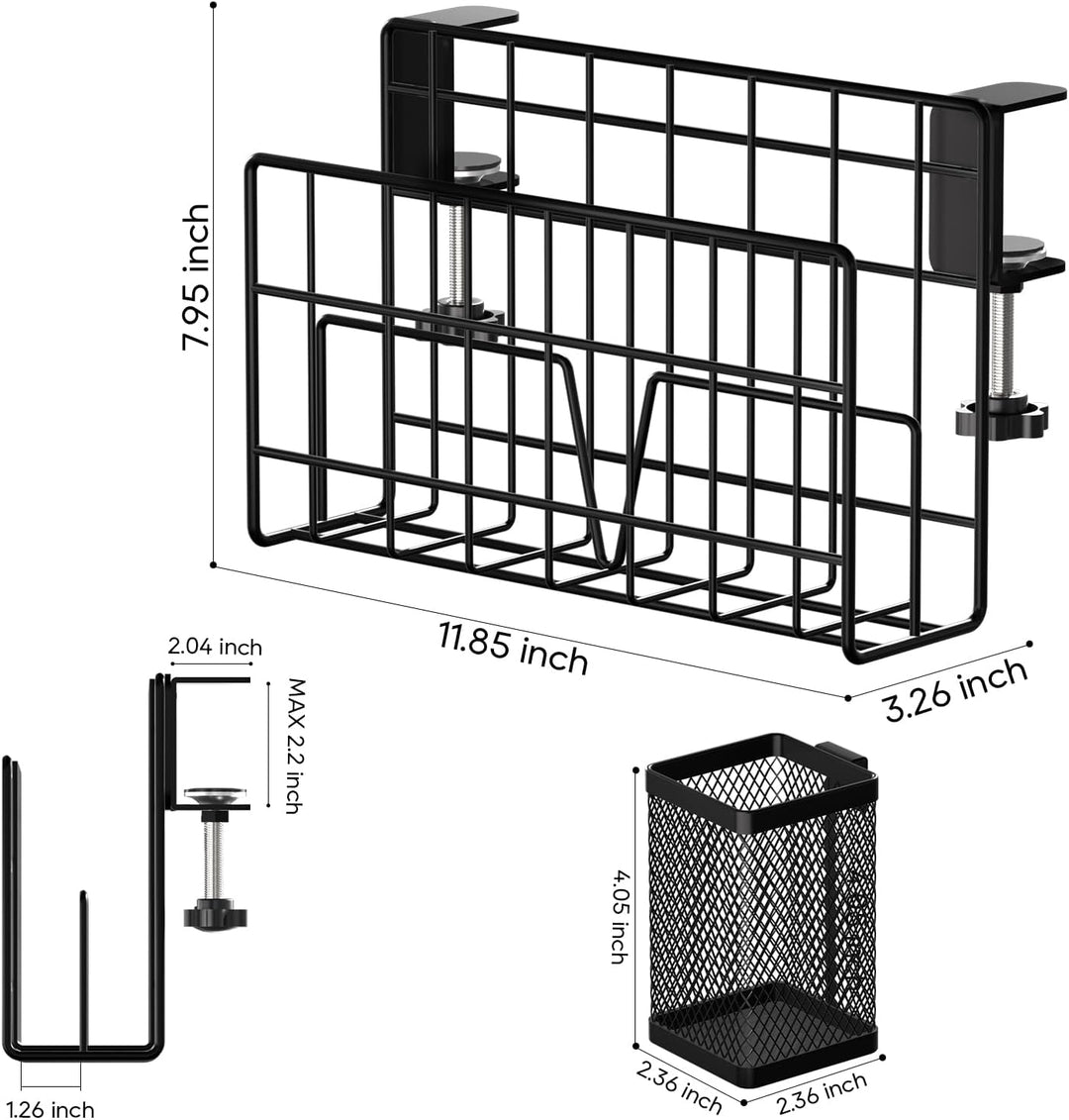 THYGIFTREE Schreibtisch-Seitenaufbewahrung, vertikaler Laptop-Ständer, Laptop-Halter Schreibtisch mi