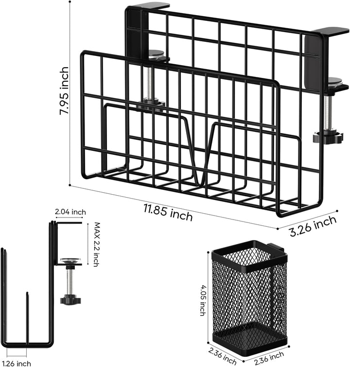 THYGIFTREE Schreibtisch-Seitenaufbewahrung, vertikaler Laptop-Ständer, Laptop-Halter Schreibtisch mi