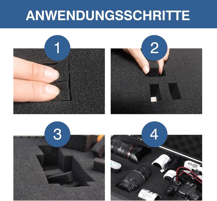 10 Stück Schaumstoff Zuschnitt 400 x 300 mm Vielseitige Schaumstoffeinlage für Werkzeug- und Kamerak