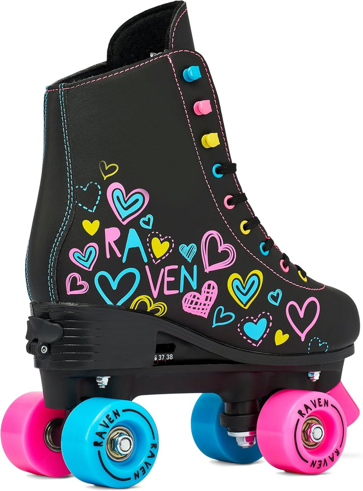RAVEN Rollschuhe Roller Skates für Kinder Erwachsene Mädchen Damen verstellbar 35-38 (22,5-24cm) Tri