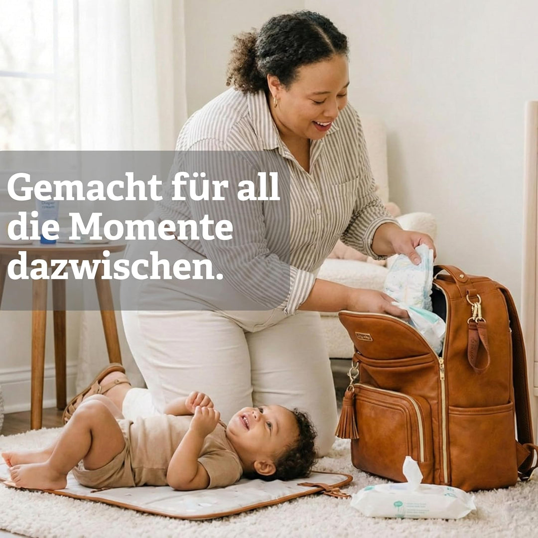 Itzy Ritzy Wickeltaschen-Rucksack – Boss Plus Baby-Rucksack mit grossem Fassungsvermögen und 19 Tasc