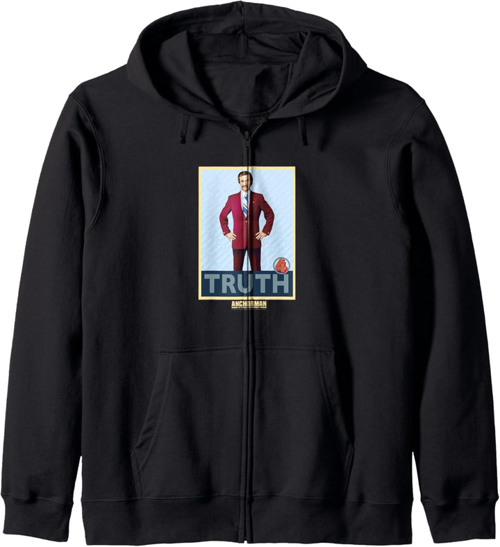 Anchorman Ron Burgundy Channel 4 Truth Poster Kapuzenjacke