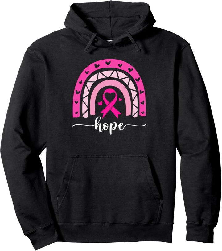Hope Pink Ribbon Rainbow Brustkrebs-Überlebender Pullover Hoodie