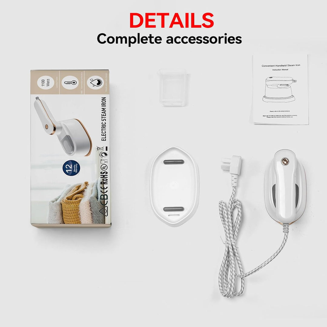 Dampfglätter, 2-in-1 Tragbare Steamer, Reisebügeleisen Dampf Mini Klappbar, 3 Modi 1100W Dampfbügele