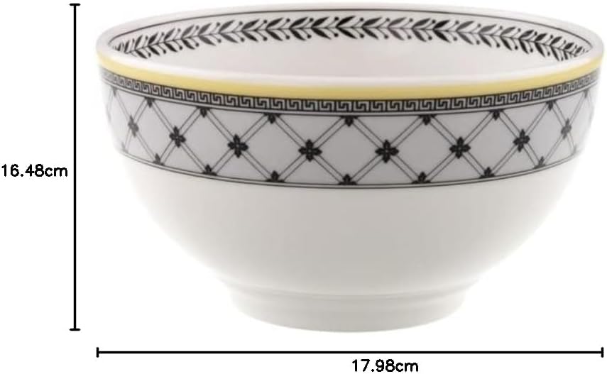 Villeroy und Boch Audun Ferme Schale, 650 ml, Premium Porzellan, Weiss/Grau Reisschale Weiss/Mehrfar