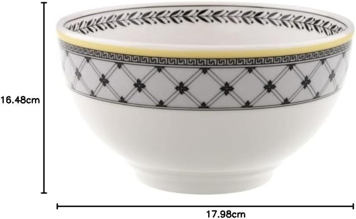 Villeroy und Boch Audun Ferme Schale, 650 ml, Premium Porzellan, Weiss/Grau Reisschale Weiss/Mehrfar