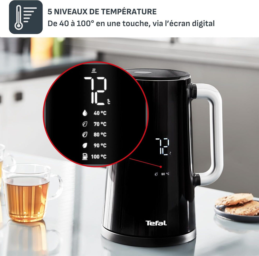 Tefal KO8508 Smart'n Light Elektrischer Wasserkocher | Temperatureinstellung | Tee | Digitalanzeige