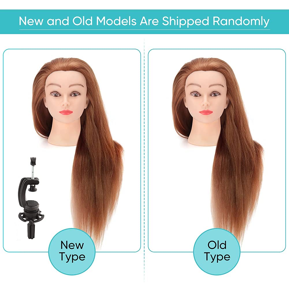 Trainingsköpfe,24'' Synthetische Haare Mannequin zum frisieren Kopf Friseur Trainingskopf Kosmetolog