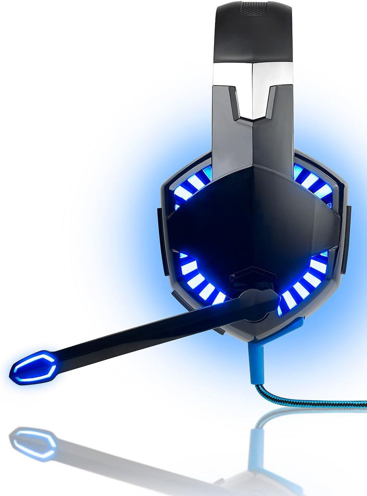 Mod-it Gaming Kopfhörer: Beleuchtetes Gaming-Headset mit Kabelfernbedienung & Mikrofon-Schalter (Gam