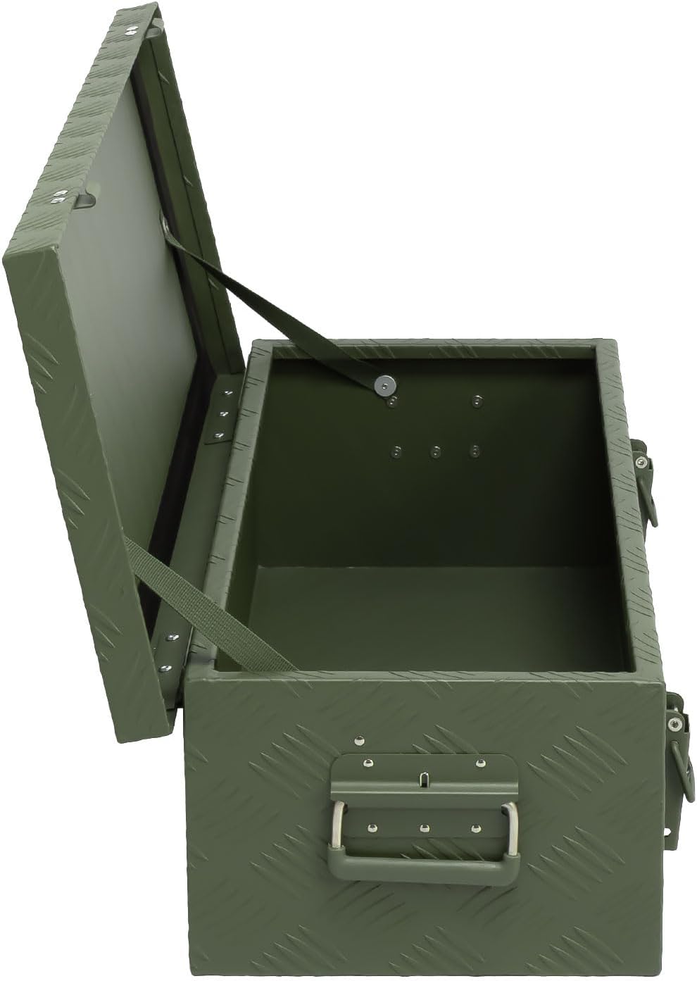 alubox Werkzeugkiste Riffelblech olive ABX-RL48G Aluminium 1,5mm Werkzeugkiste leicht und robust 48