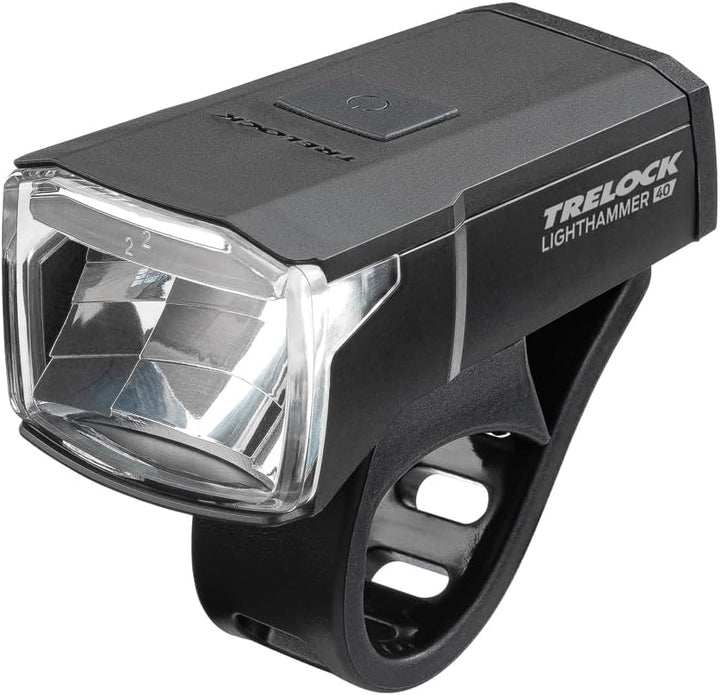 TRELOCK Fahrradlicht LS 440 LIGHTHAMMER 40 LUX – USB Ladefunktion – 60 m Sichtweite – 10 Stunden Leu