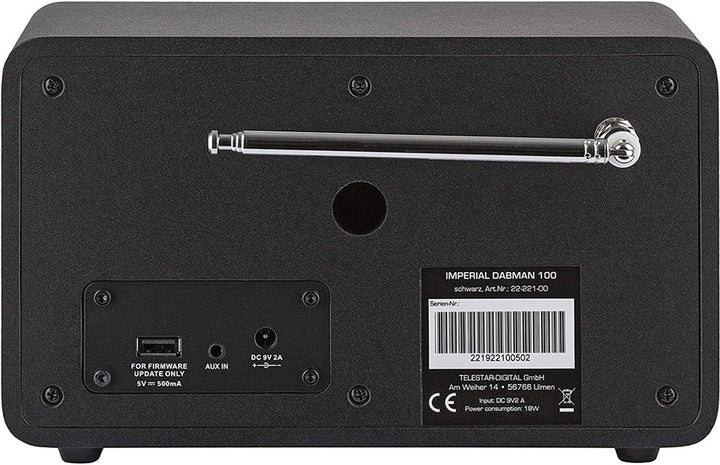 Imperial DABMAN 100 DAB+ und UKW Radio, Farbe:schwarz schwarz Single, schwarz Single